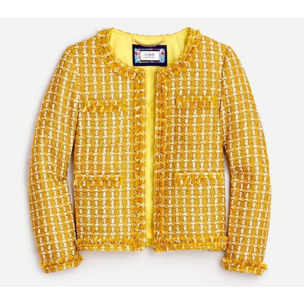 J. Crew Collection Lady Blazer Jacket in English Golden Tweed Size 12